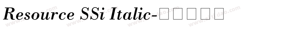 Resource SSi Italic字体转换
